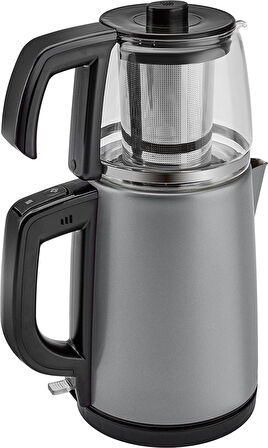 Karaca Tea Glass 2 In 1 Çelik Çay Makinesi Ve Kettle Antrasit