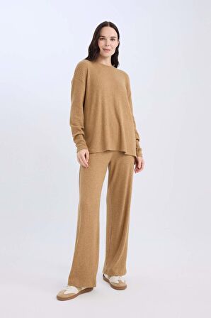 DeFacto Pantolon Traditional Flare Fit Düz Paça Fitilli Kaşkorse D6050AX24AUBG706