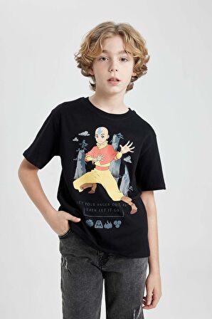 DeFacto Erkek Çocuk Avatar the Last Airbender Bisiklet Yaka Kısa Kollu Tişört C0381A824SMBK81