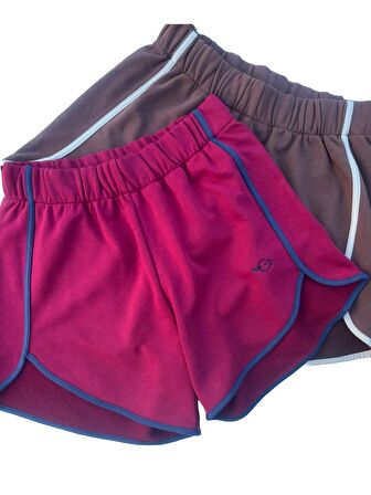 Fibula Moda  Bordo Kadın Şort