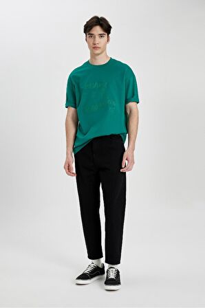 DeFacto Comfort Regular Fit Rahat Kalıp Bisiklet Yaka Baskılı Kısa Kollu Tişört B6380AX24SPGN1046