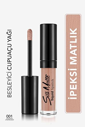 Flormar Kadife Dokulu Likit Mat Ruj - Silk Matte Liquid Lipstick - 001 UNDRESSED - 8690604397273