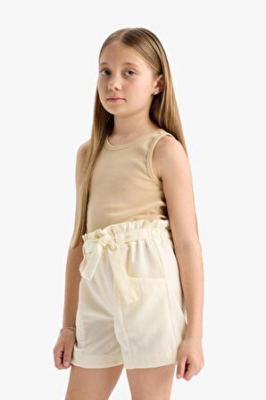 DeFacto Kız Çocuk Cepli Paperbag Şort C0266A824SMER99