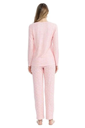 U.S. Polo Assn. Kadın Düğmeli Yaka Uzun Kollu Pijama Takımı