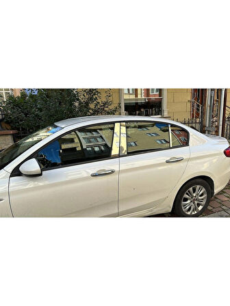 Fiat Egea 2015-2025 Arası Krom Cam Direği 6 Parça Paslanmaz Çelik