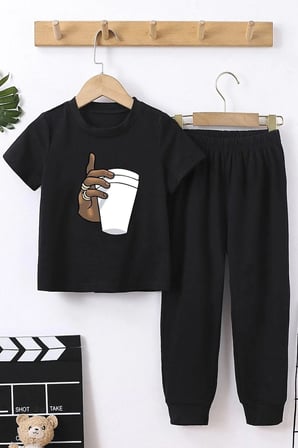Çocuk Tupac Coffee Alt - Üst Eşofman Takımı