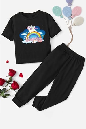 Çocuk Unicorn Alt - Üst Eşofman Takımı