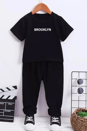 Çocuk Brooklyn Baskılı Alt - Üst Eşofman Takımı