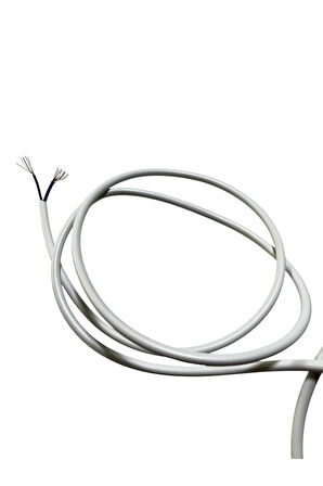 Aydınlatma Elektrik Kablosu (2*0,50 TTR Yuvarlak Tip) (Tam Bakır) Beyaz 3 Metre