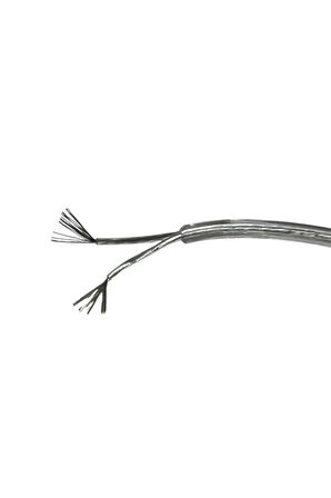 Aydınlatma Elektrik Kablosu (2*0,50 TTR Yuvarlak Tip) (Kalaylı) Şeffaf 3 Metre