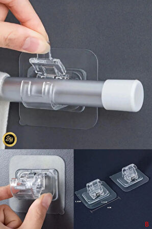 Boru Askılığı  4 Adet 6x6cm Şeffaf Güçlü Kendinden Yapışkanlı Kapı Duvar Askıları Ağır Yük Taşıma