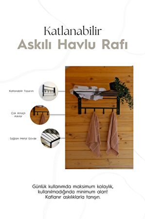 Duvara Monte Katlanabilir Çamaşır Askısı - 60x30 cm - Antrasit