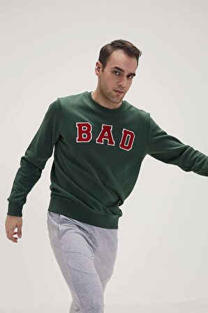 BAD BEAR ERKEK O YAKA SWEATSHIRT 19.02.12.003 BAD CONVEX  HAKİ-S