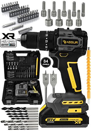 Assur Plus 21V Çelik Mandren Kömürsüz Motor Darbeli Şarjlı Matkap Vidalama