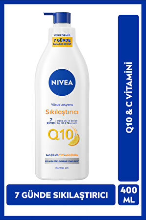 Nivea Q10 Sıkılaştırıcı Vücut Losyonu 400ml, 10 Günde Sıkılaş, C Vitamini, Nemlendirici, Normal Ciltler