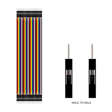 40 Pin Erkek - Erkek Dupont Kablo - 20cm