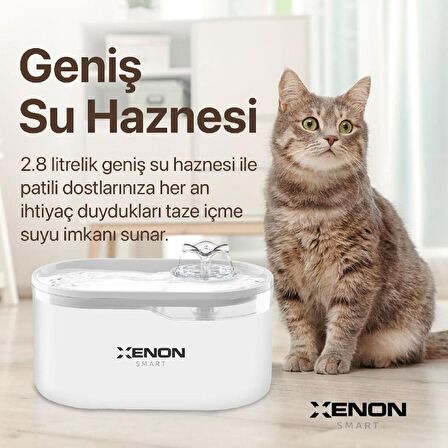 Xenon Smart Akıllı Kedi Köpek Su Pınarı ,Su Kabı Wi-Fi Destekli