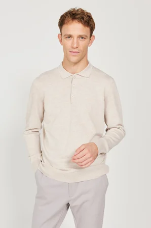 Standart Fit Normal Kesim Polo Yaka Triko Kazak