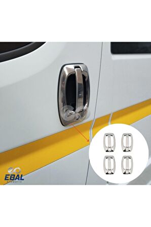 Fiat Ducato Krom Kapı Kolu+Çerçeve 4 kapı 8 Parça 2008 Üzeri P.Çelik