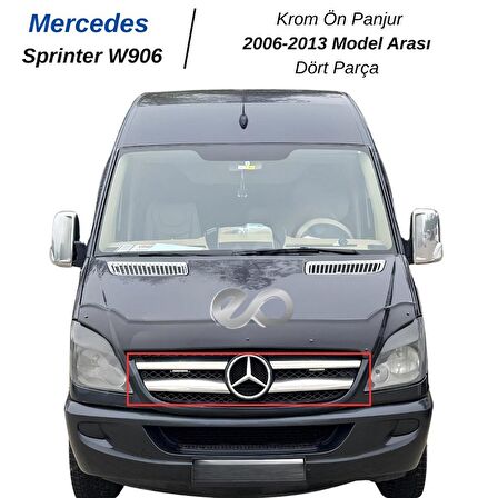 Mercedes Sprinter W906 Krom Ön Panjur 4 prç. 2006-2013 P.Çelik