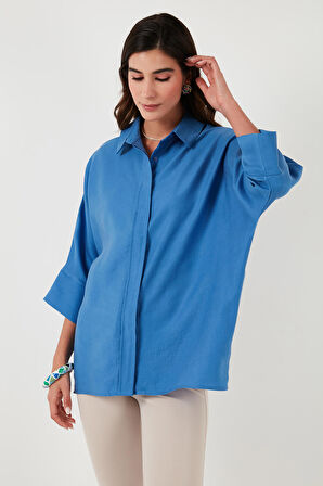 Lela Pamuklu Truvakar Kol Oversize Gömlek Kadın GÖMLEK 514344020