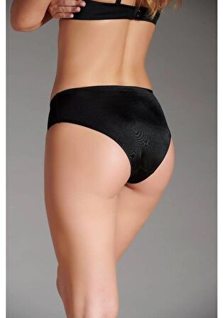 Eros Kadın Lazer Kesim Silikonlu Slip Siyah