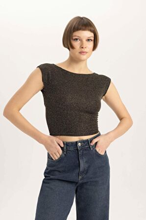 DeFacto Fitted Bisiklet Yaka Kısa Kollu Tişört C1018AX23WNGD1