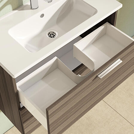 VitrA Mia 75101 Banyo Dolabı Seti, Çekmeceli, 80 cm, Cordoba