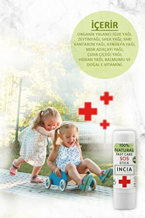 INCIA %100 Doğal Sos Stick Anlık Yatıştırıcı Organik Yalancı İğde Hızlı Koruma Bitkisel 6 gr