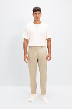 DeFacto Chino Kanvas Pantolon Tapered Fit Normal Kesim Cepli C9443AX24AUBG748