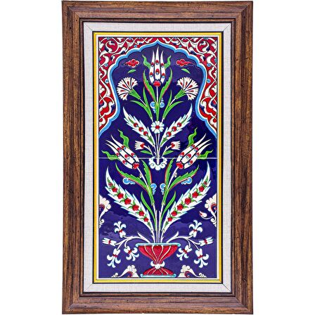 Armada Çini 20x40 Cm ED 160 Karanfil Kıvrık Yaprak El dekoru Çini Pano