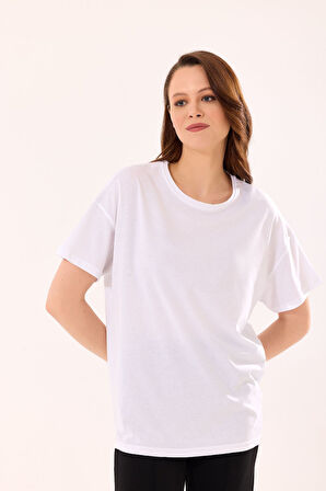 Kadın Beyaz Basic T-shirt