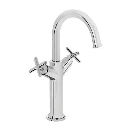 VitrA Origin Classic A42886 Çift Kumandalı Çanak Lavabo Bataryası, Krom