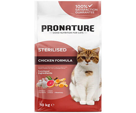 Pronature Kilo Kontrolü İçin Tavuklu ve Pirinçli Kısırlaştırılmış Yetişkin Kedi Maması 10 Kg