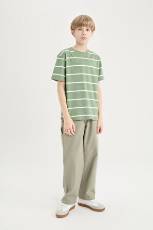 Erkek Çocuk Wide Leg Standart Paça Gabardin Pantolon