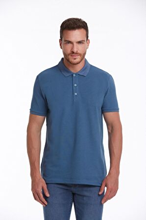 İndigo Regular Fit %100 Pamuk Polo Yaka Tişört | XXL