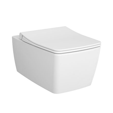 VitrA Metropole 7672B003-6247 Asma Klozet ve Klozet Kapağı Seti, Beyaz