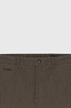 Comfort Fit Rahat Kesim Pamuklu Esnek Diagonal Desenli Yan Cep Casual Pantolon