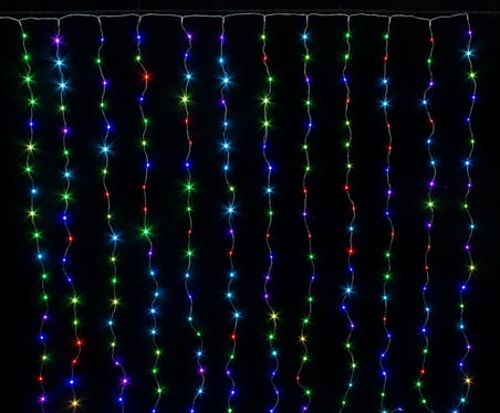 Perde Led 240 Ledli 8 Fonksiyonlu Dekor Lambası Rgb