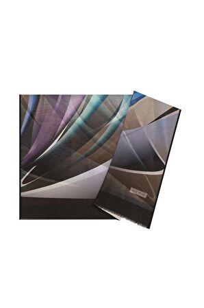 Aker Eşarp Su Yeşili Kadın Geometrik Desenli Polyester Eşarp