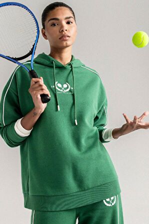 DeFactoFit Oversize Geniş Kalıp Kapüşonlu Sporcu Sweatshirt D1700AX24AUGN1246