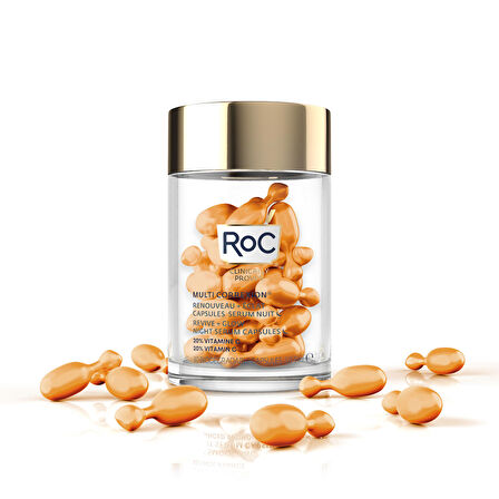 Roc Multi Correxion Revive Glow Night Serum Cildi Aydınlatıcı Kapsül Serum 30lu Kapsül