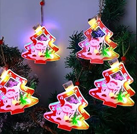 Kardan Adam Motifli 5'li Led Ağaç Dekoratif LambaYılbaşı Renkli Işıklar Asılı Işık Sahne Düzeni Rgb Aydınlatma Zinciri Noel Süsleri