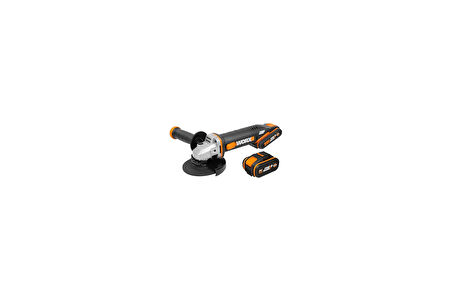 WORX WX803 20Volt 2.0/4.0 Ah. Li-ion Çift Akülü 125mm Profesyonel Şarjlı Avuç Taşlama