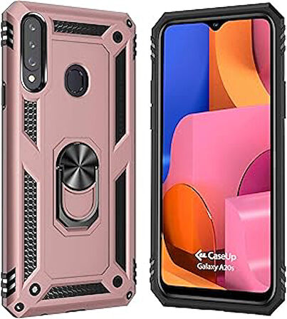 CaseUp Galaxy A20s, CaseUp Magnetic Ring Uyumlu Kılıf Rose