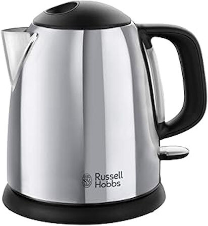 Russell Hobbs 24990-70 Victory kompakt su ısıtıcısı, 1.0l, 2400W hızlı kaynatma fonksiyonu, paslanmaz çelik, optimize edilmiş ağız, su seviyesi göstergesi, dolum seviyesi işareti, seyahat su ısıtıcısı