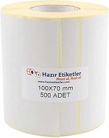 hazır etiketler , hazır al hızlı al Kargo Etiketi Eko Termal Etiket 100mm x 70mm Ruloda 500 Adet 40mm Kuka Çapında Direk Termal Transfer Etiketi