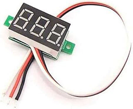 Mini Dijital Voltmetre Dc 0-100V 0.28 İnç Kırmızı