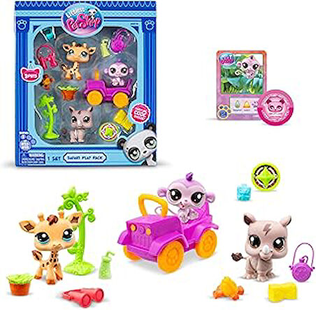 Littlest Pet Shop, Safari Oyun Paketi - Gen 7, Evcil Hayvanlar #53,#54, #55, Otantik LPS Bobble Head Figürü, Koleksiyonluk Hayal Gücü Oyuncak Hayvan, Kidults, Kızlar, Erkekler, Çocuklar, Tweens Yaş 4+