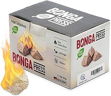 BONGA Soba, Şömine, Mangal Tutuşturucu 35 Adet 500 gr - Jel Ve Çıra Alternatifi Doğal Odun Yünü Press